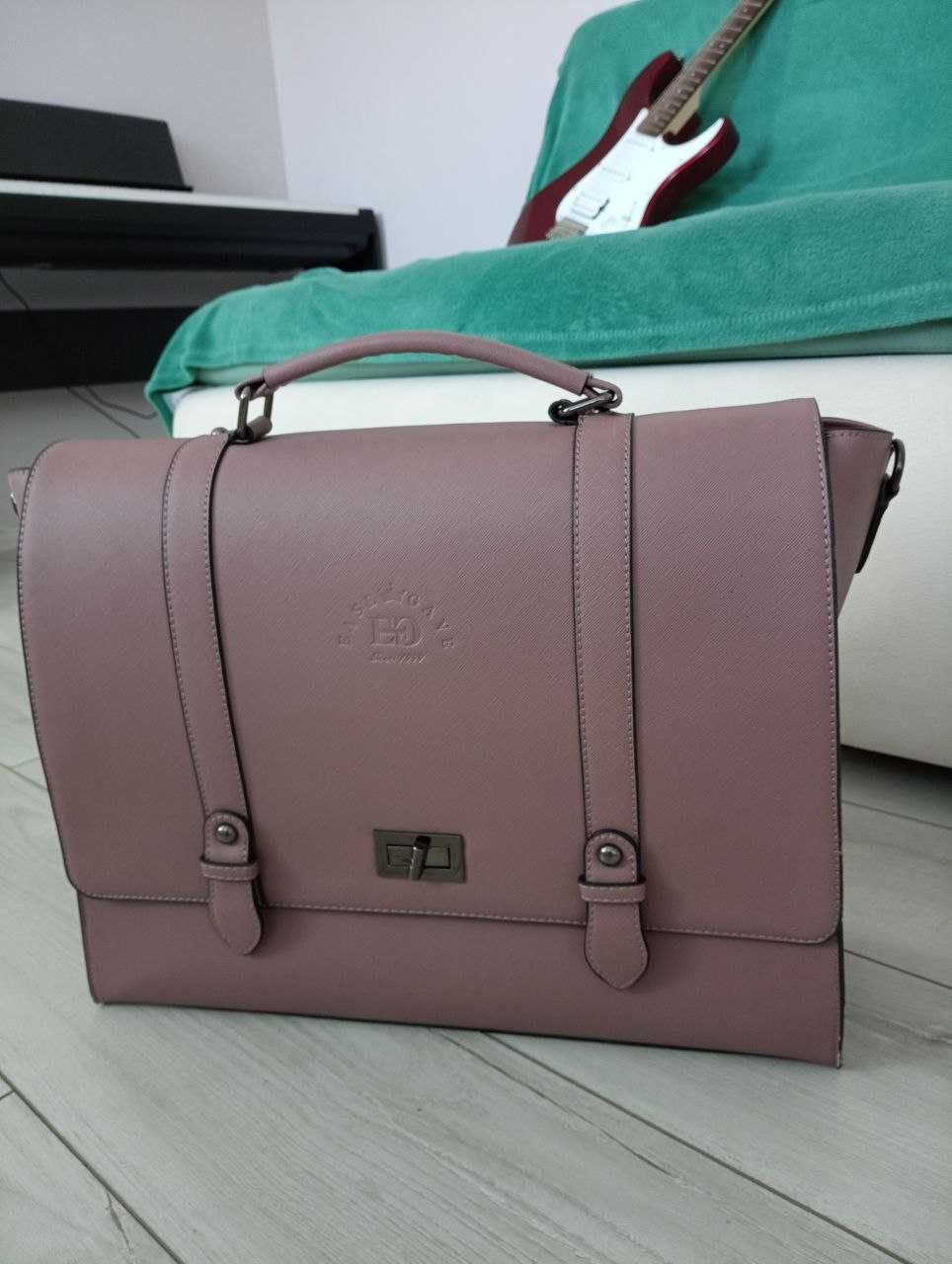 Жіночий Портфель для Ноутбука EaseGave Vintage Purple Saffiano