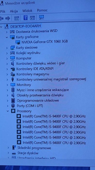Tani komputer GAMINGOWY (i5-9400F, 16GB RAM, SSD, HDD, GTX 1060 3GB)