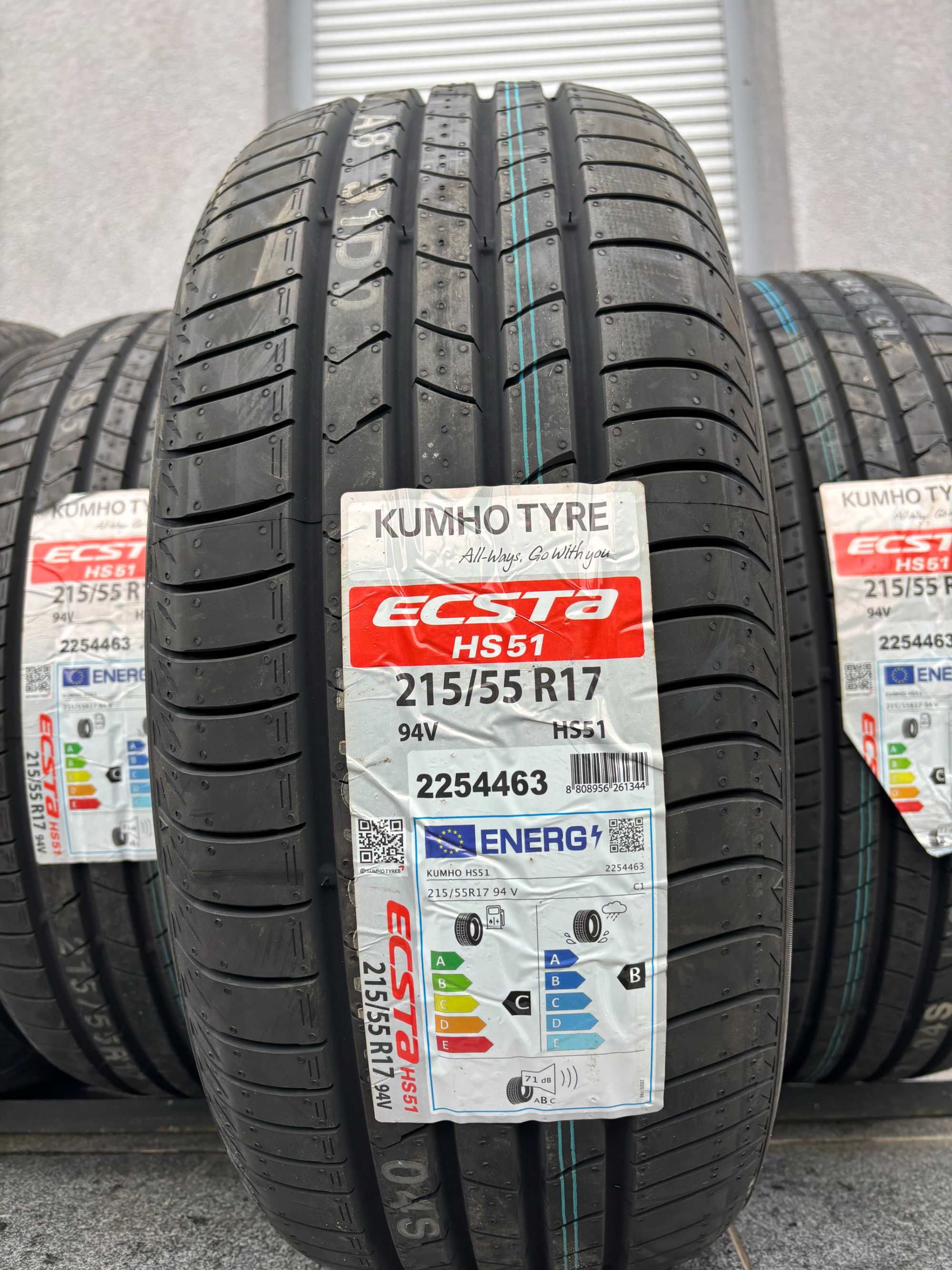 4szt letnie 215/55R17 Kumho Ecsta 94V C,B,71db Prosto z fabryki! gwar