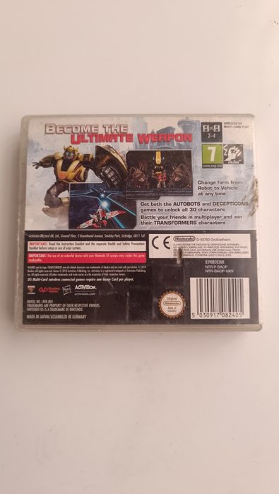 Jogo nintendo DS transformers war for cybertron autobots