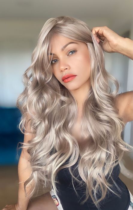 Peruca de Franja loira perolada