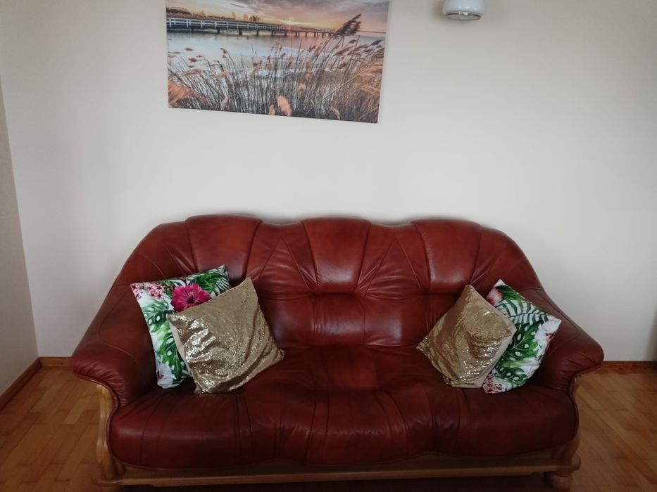 Komplet skórzany, kanapa, sofa, skóra naturalna, fotele