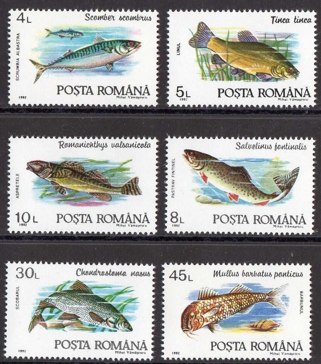 Selos Roménia 1992 - Série Completa Nova MNH Nº4764/4769