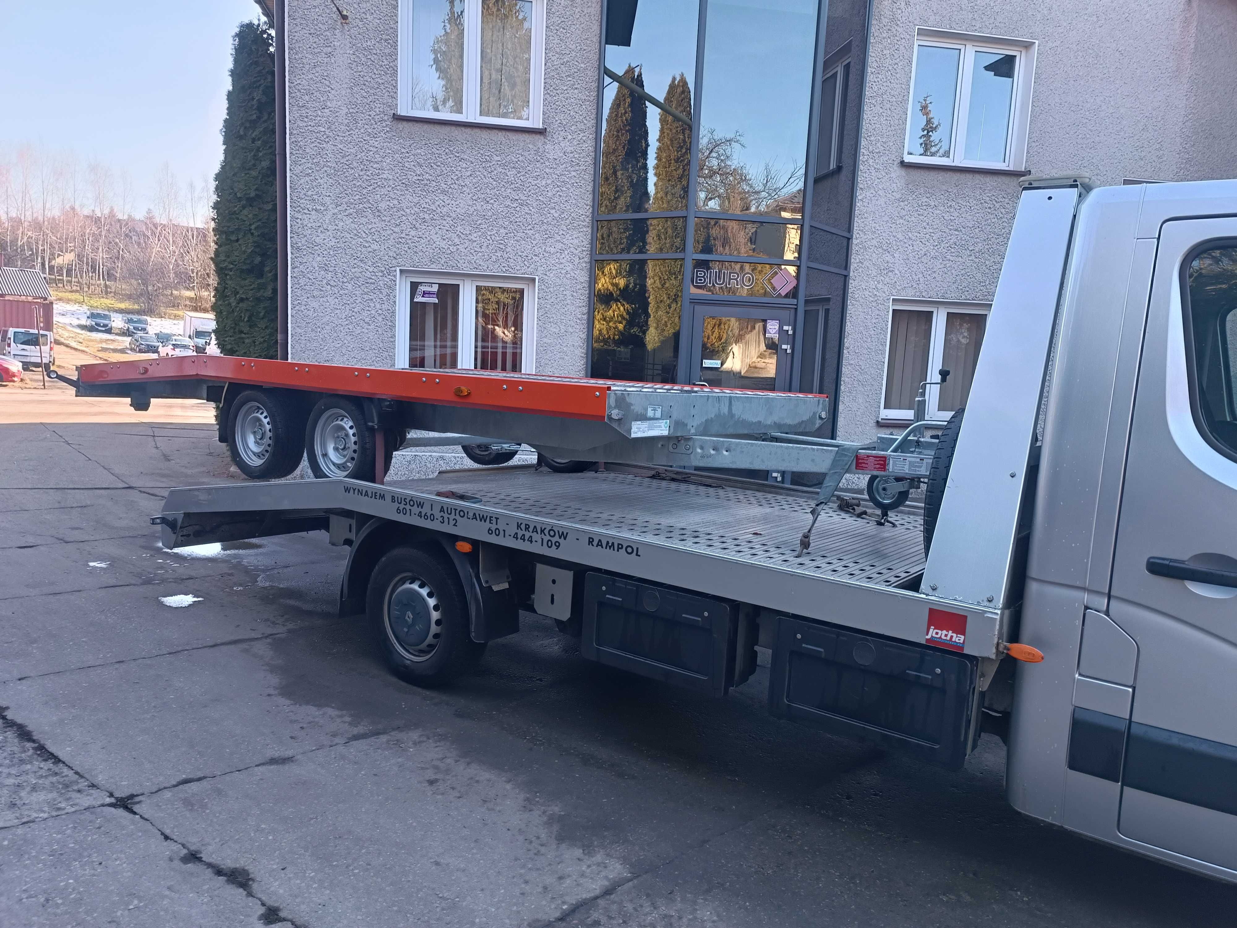 wynajem przyczepa laweta  autolaweta bez limitu kilometrów