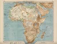 Afryka. Duża efektowna mapa 1915 r. autentyk