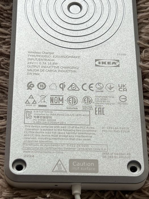 Бездротовий зарядний пристрій через стіл / Через стіл IKEA ,з ЧЕХІЇ