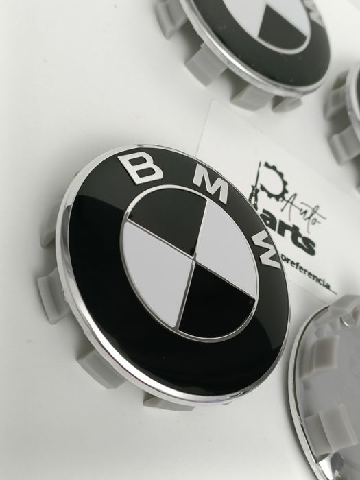 Centros de jante BMW 68mm Preto e Branco