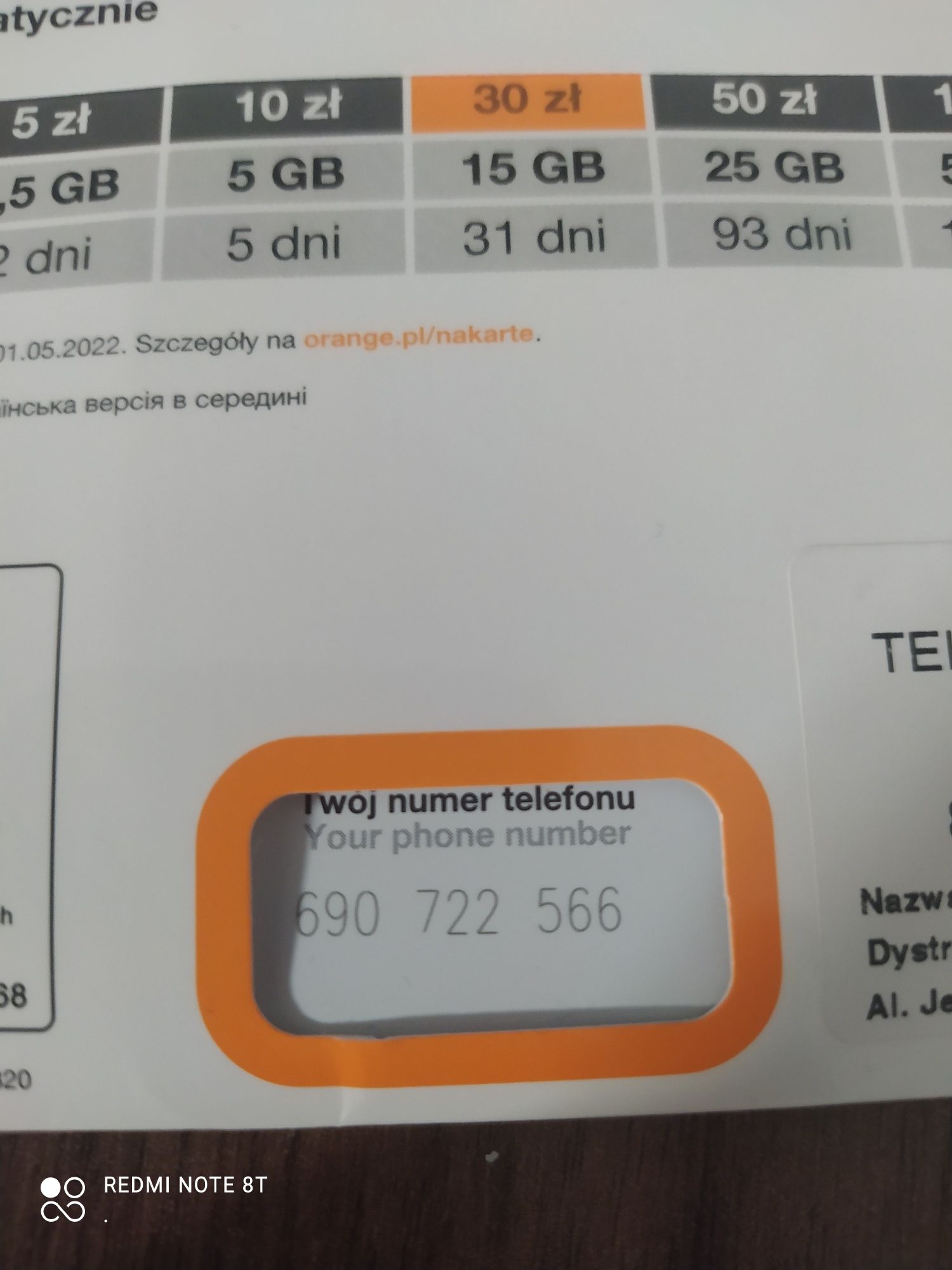 Numer Orange 790+722+566