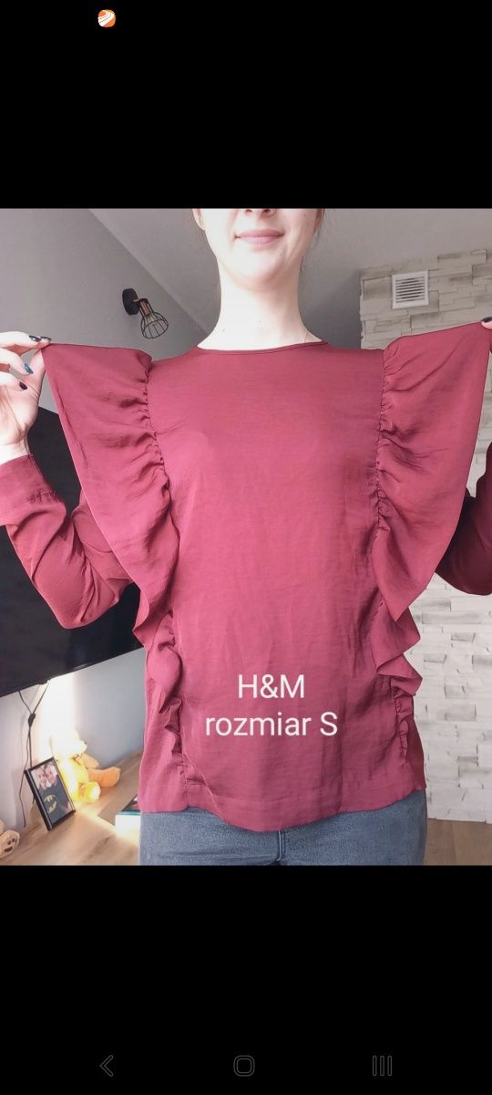 Bluzka damska z falbankami H&M rozmiar S
