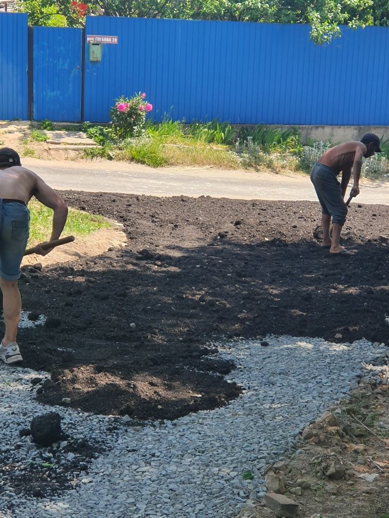 Асфальтирование,Асфальтування доріг, Укладка Бордюрів