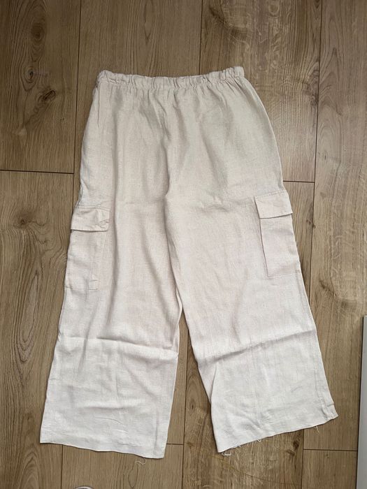 spodnie cargo szerokie lniane damskie Beloved Women r 38 M