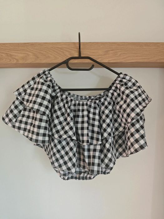 Krótki top - hiszpanka w kratkę rozmiar M / 38 / 10 szachownica