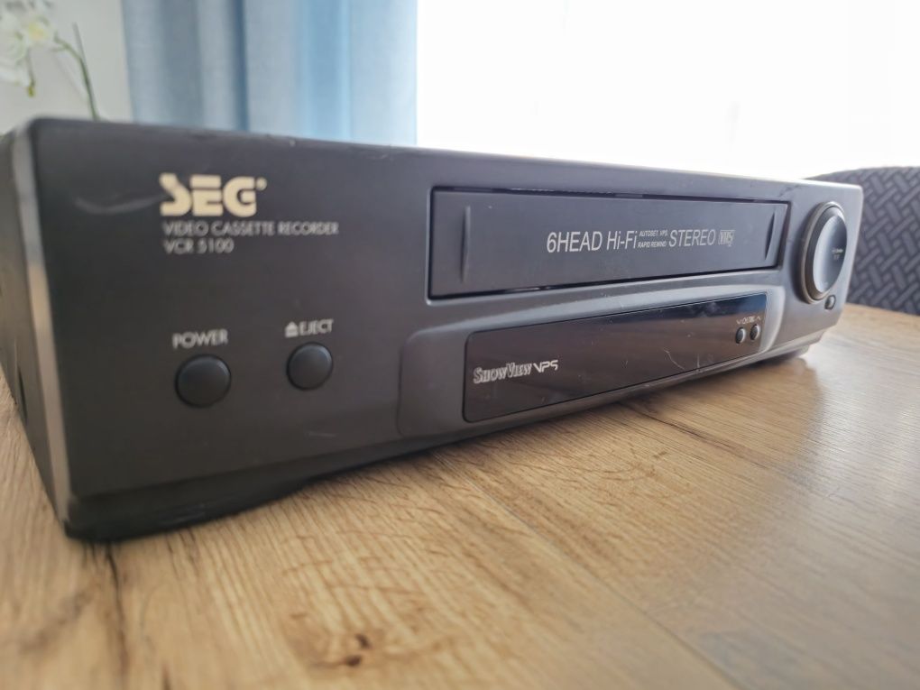 VHS Magnetowid SEG VCR 5100 - 100% sprawny, 6-głowic, + pilot