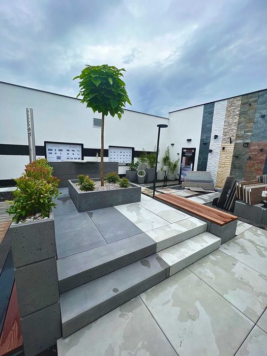 Schody betonowe zewnętrzne z betonu industrialne na wymiar producent