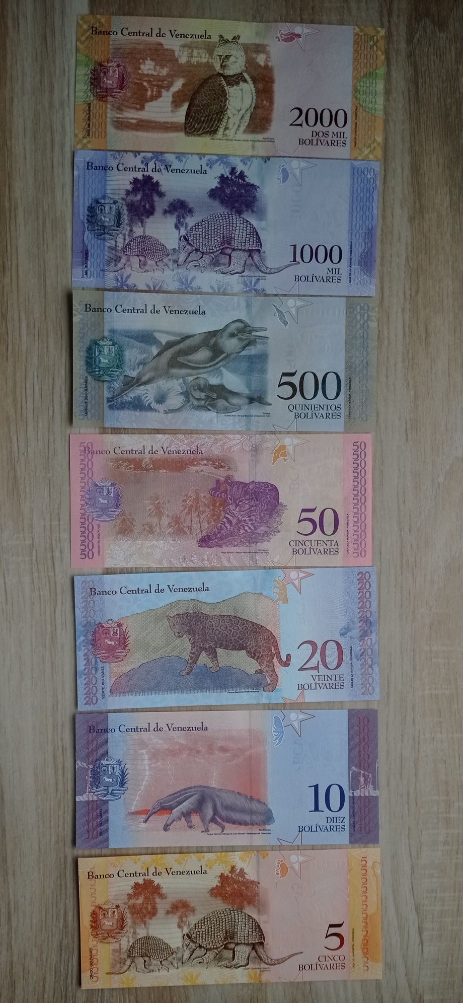 Zestaw banknotów Wenezuela Zwierzęta