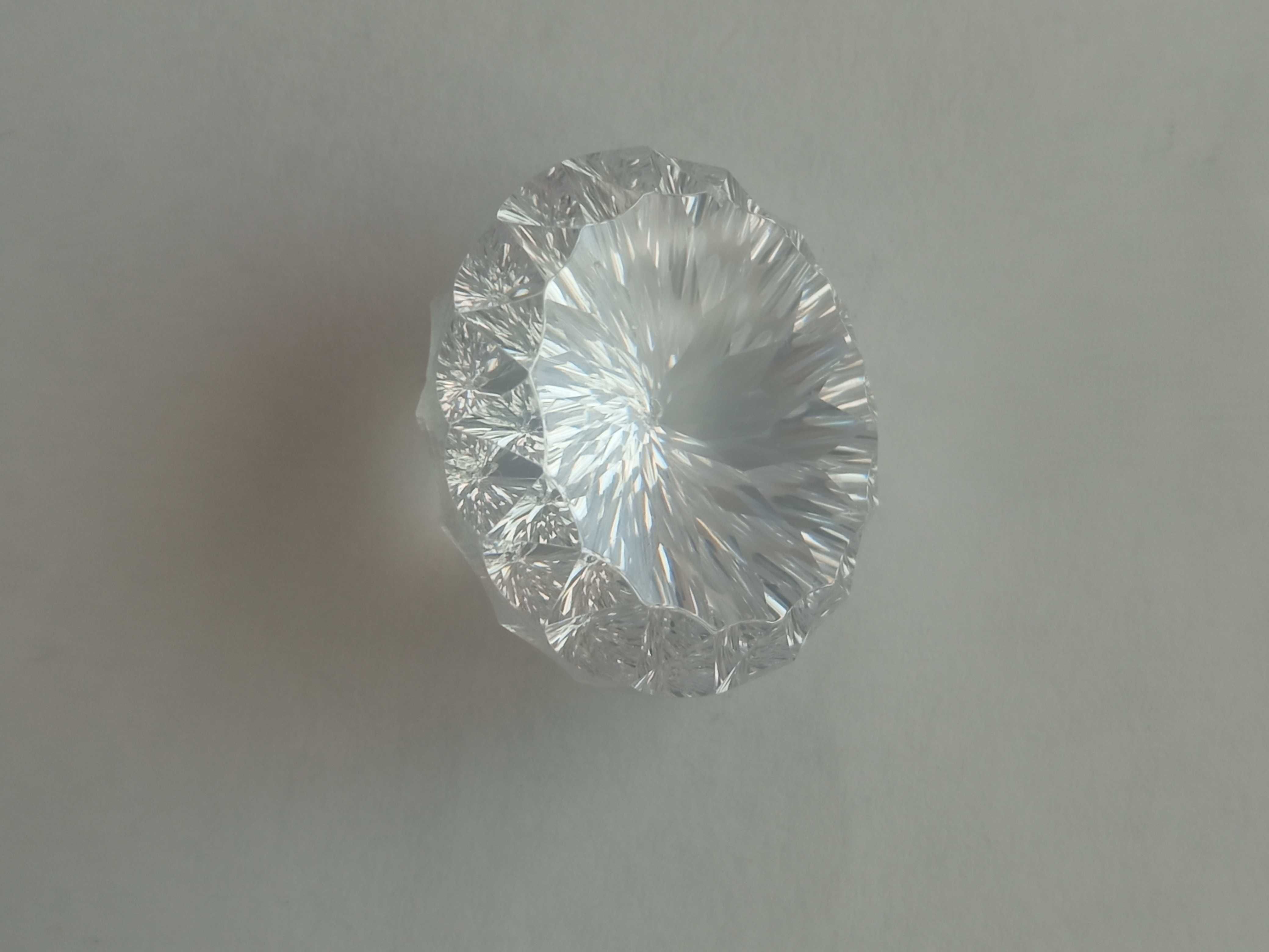 Szklany Kamień fasetowany przezroczysty biały 2,3 cm Okrągły