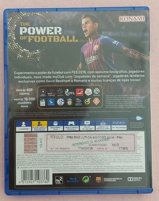 Jogo PS4 - PES 2019