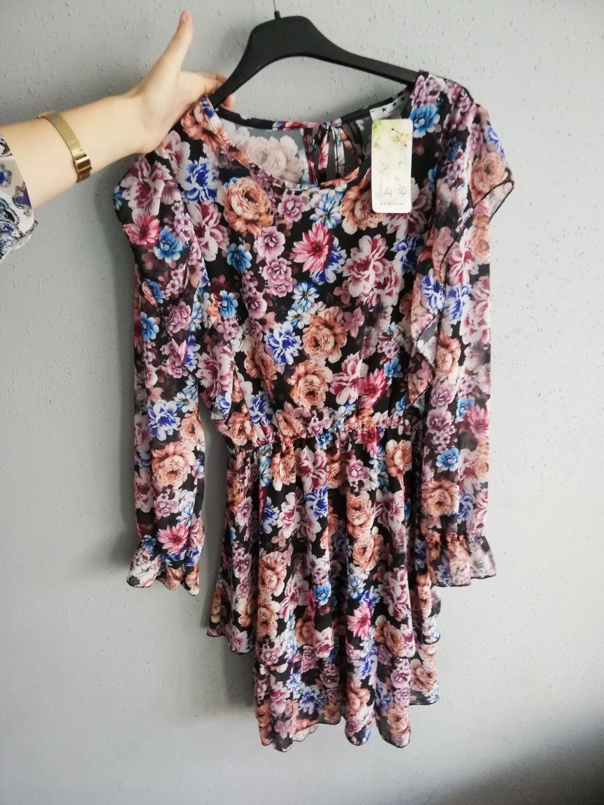 Moda Włoska sukienka made in italy dlugi rękaw