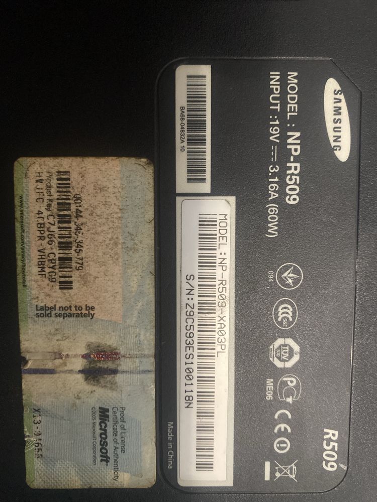 Laptop Samsung NP-R509