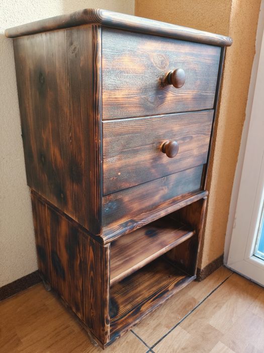 Szafka nocna starą sosnową vintage rustykalna