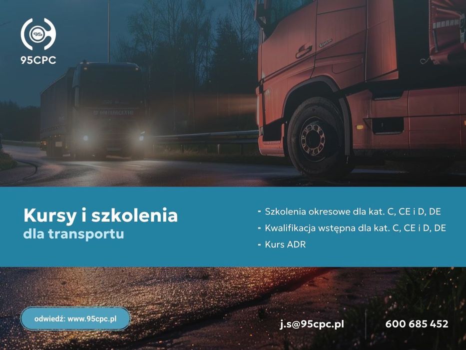 Szkolenia dla Kierowców–KOD95/ADR/ TDT/Tachograf/Czas Pracy