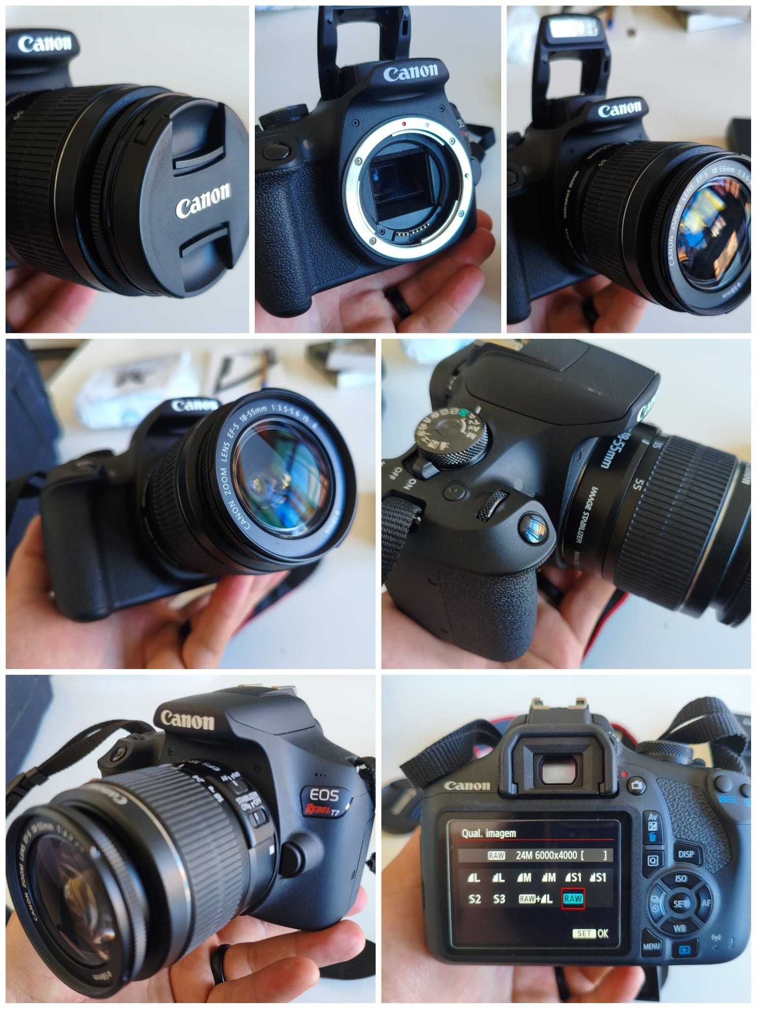 Canon EOS Rebel T7 Usada com Acessórios - Excelente Estado