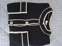 Casaco preto e bege