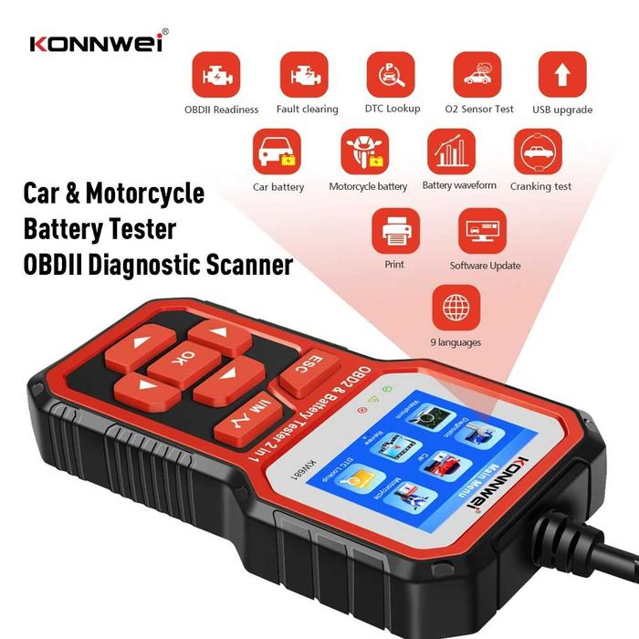 Тестер акумулятора Konnwei KW208 KW218 KW650 KW681/880 KW520 BK100/200