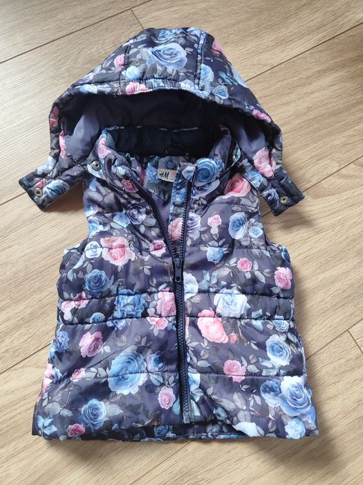 Bezrękawnik kamizelka dla dziewczynki wzór na wiosnę wiosenna h&M 92