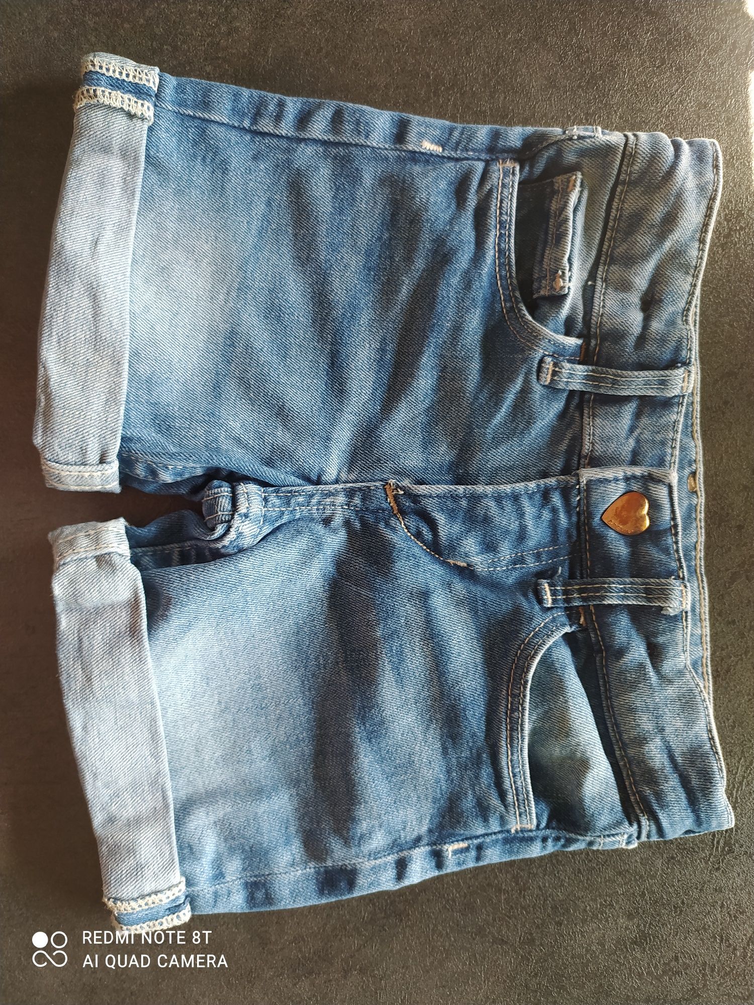 H&M 98 spodenki jeansowe dżinsowe dziewczęce shorty spodnie krótkie