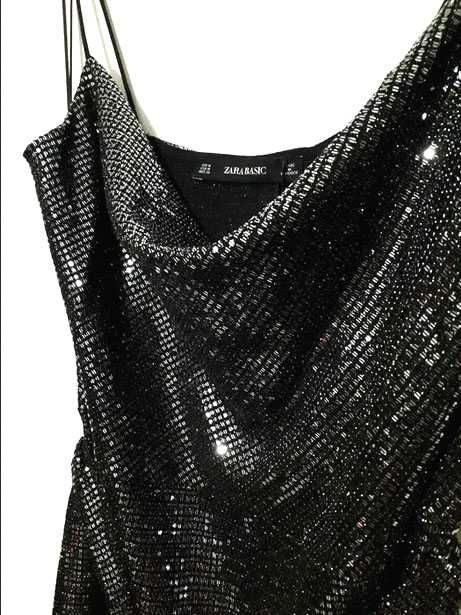 Vestido midi de festa com cinto da Zara T: M Novo c/etiqueta