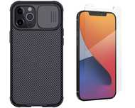 Etui Z Osłoną Aparatu + Szkło Do Iphone 12 Pro Max