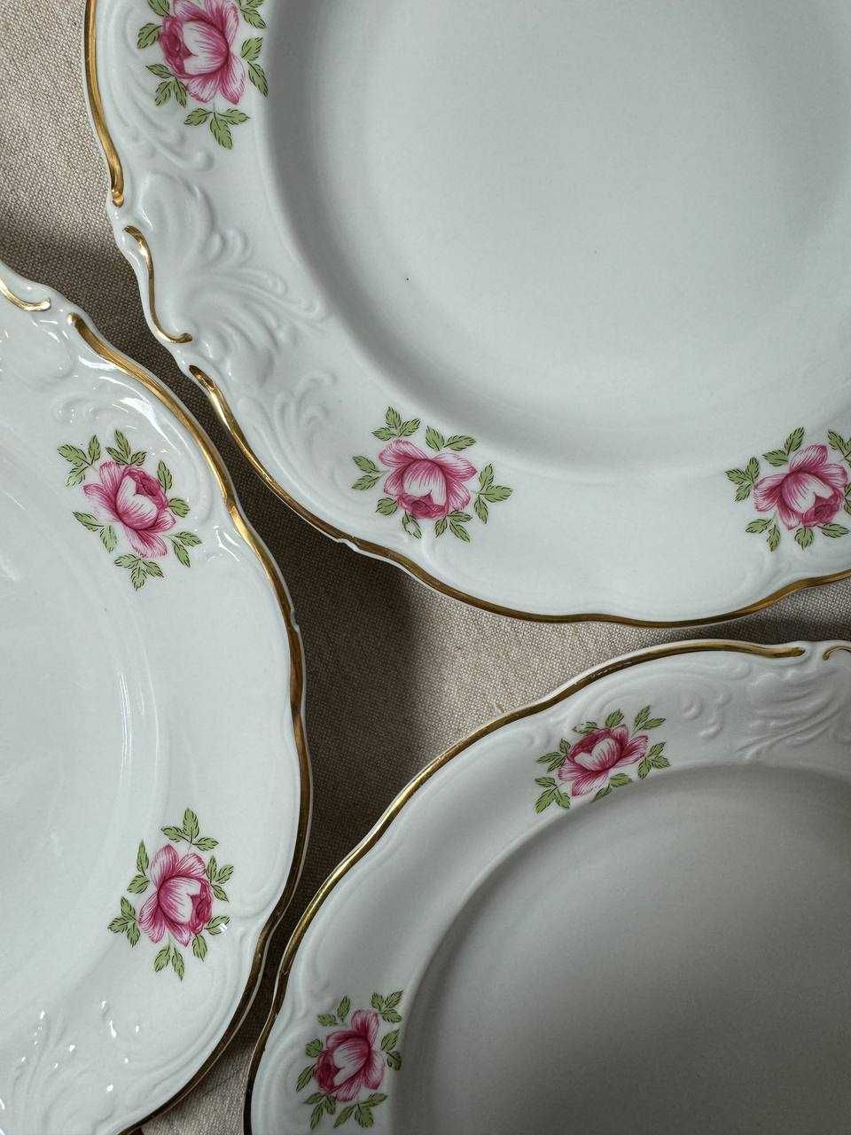 Talerze obiadowe Porcelana Wałbrzych Fryderyka Różyczki PRL