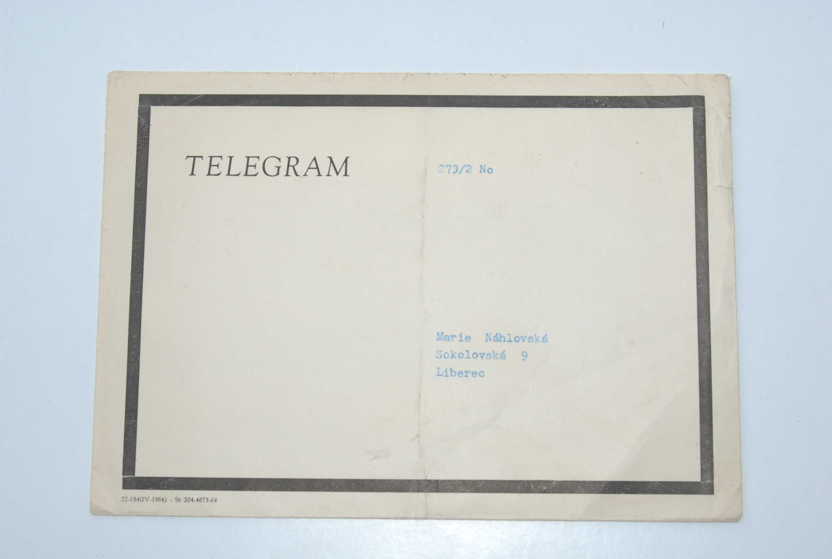 Stary telegram koperta 1967 r antyk zabytek
