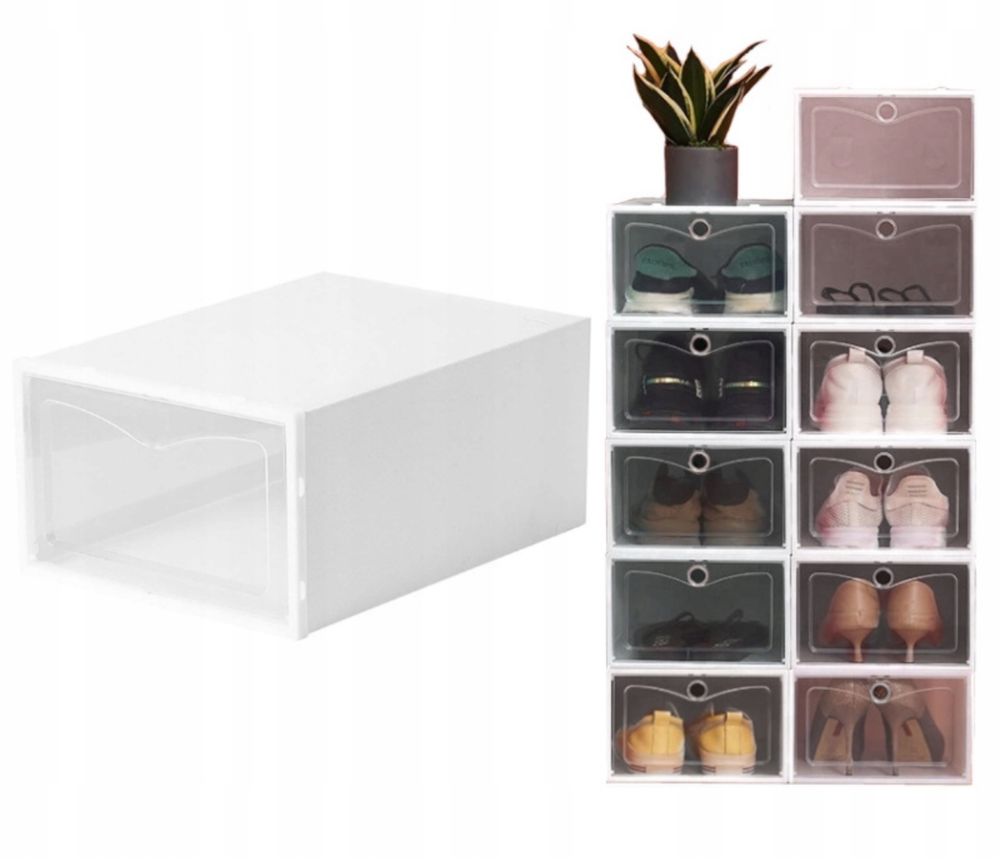 Organizer Pudełko Boxy Na Buty Obuwie 10 Sztuk Pudełka Box z Klapą