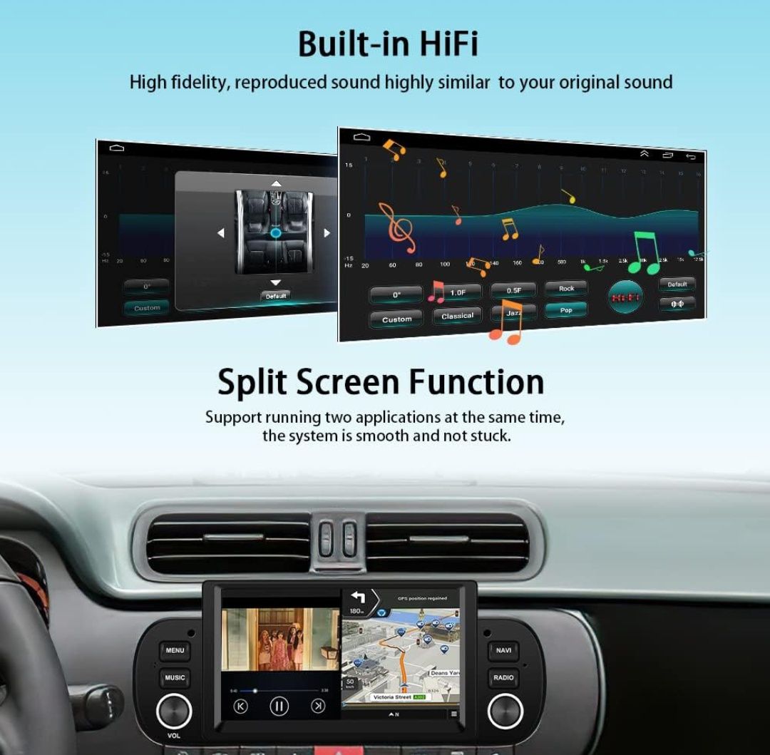 Rádio Fiat Panda 2013 a 2020 android 13 6,2" Carplay GPS 2/64GB NOVO