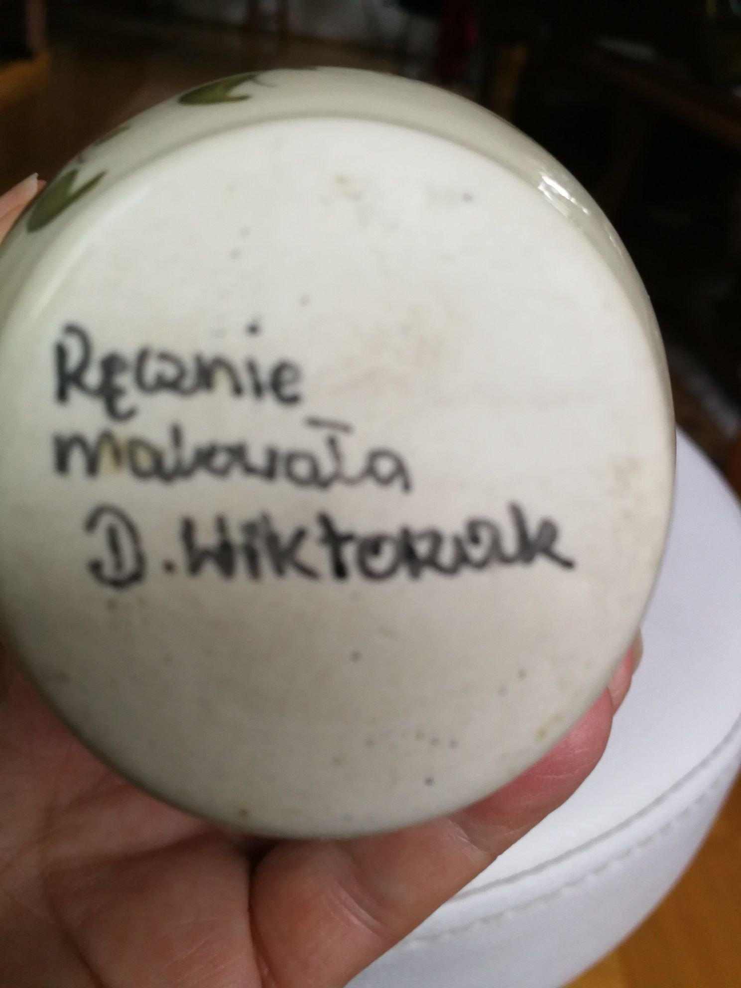 Dzbanek PRL ręcznie malowany kwiaty