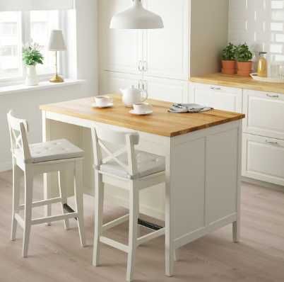 À venda: Ilha de cozinha TORNVIKEN, IKEA – Branco/Bege/Carvalho