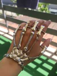 Bransoletka ozdoba Gothic punk lolita kości pierścionek biżuteria