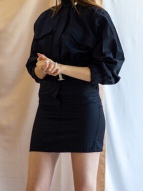 Чорне плаття з довгими рукавами, бренд-bershka.
