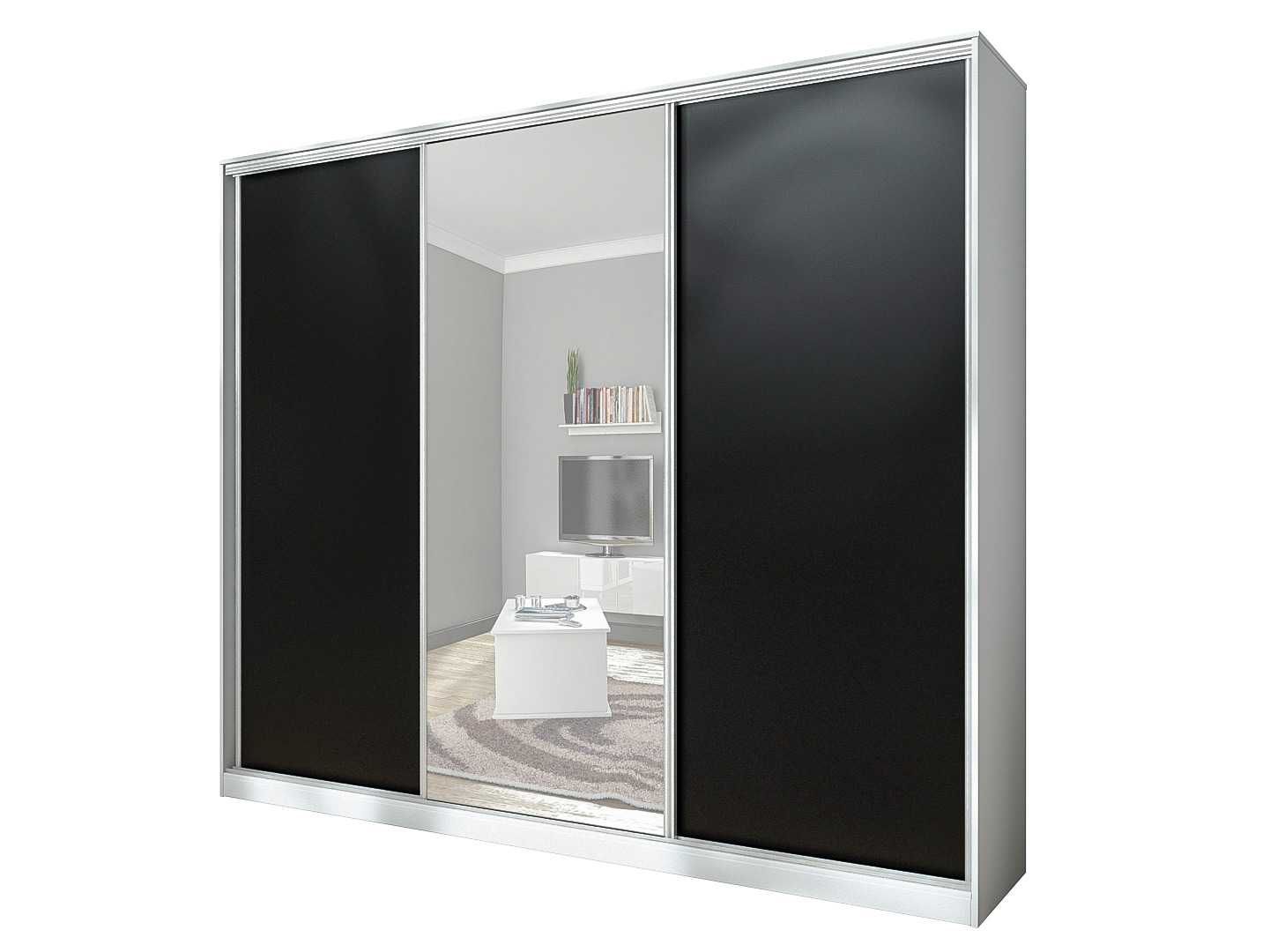 150x205x56 Szafa przesuwna White Czarna
