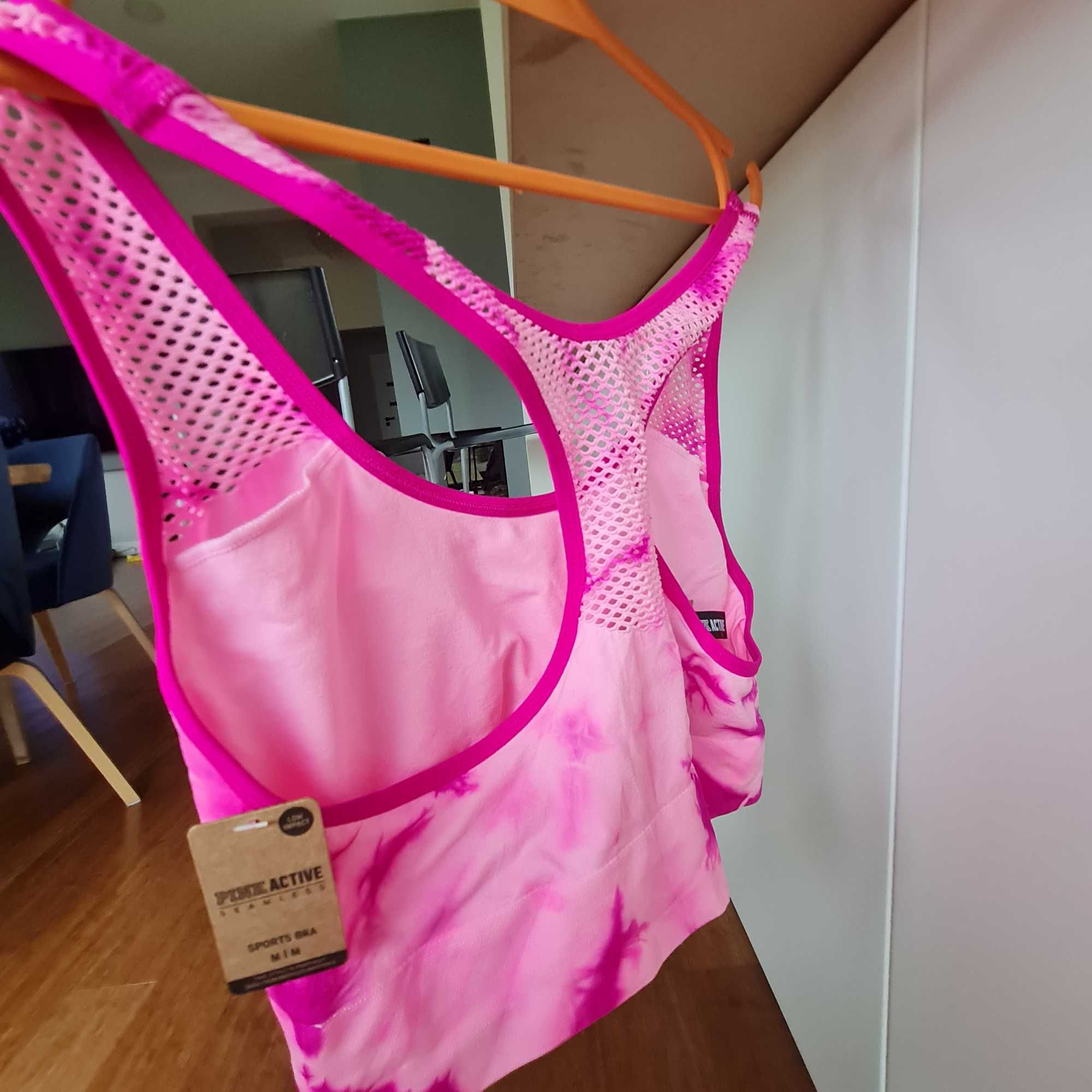 Sportowy biustonosz pink active Victoria Secret  M