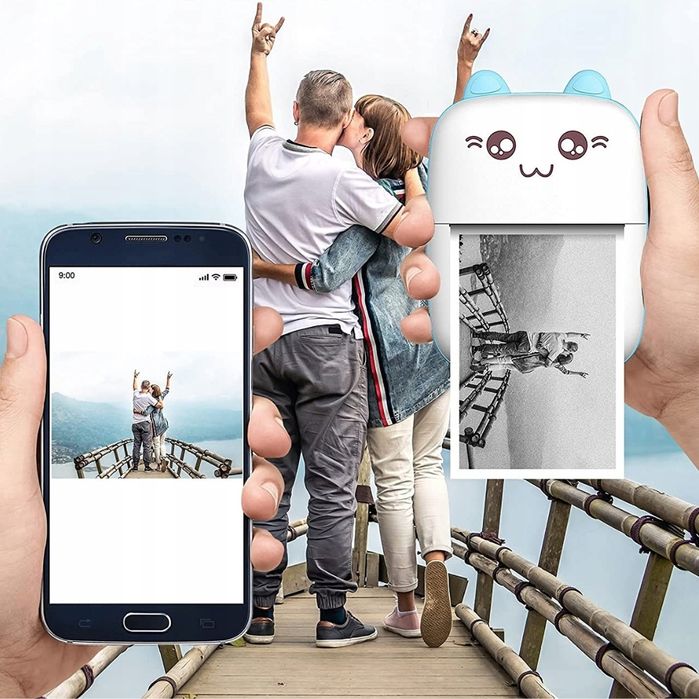 Drukuś Mini Drukarka Termiczna Przenośna Zabawka dla dzieci - Różowy