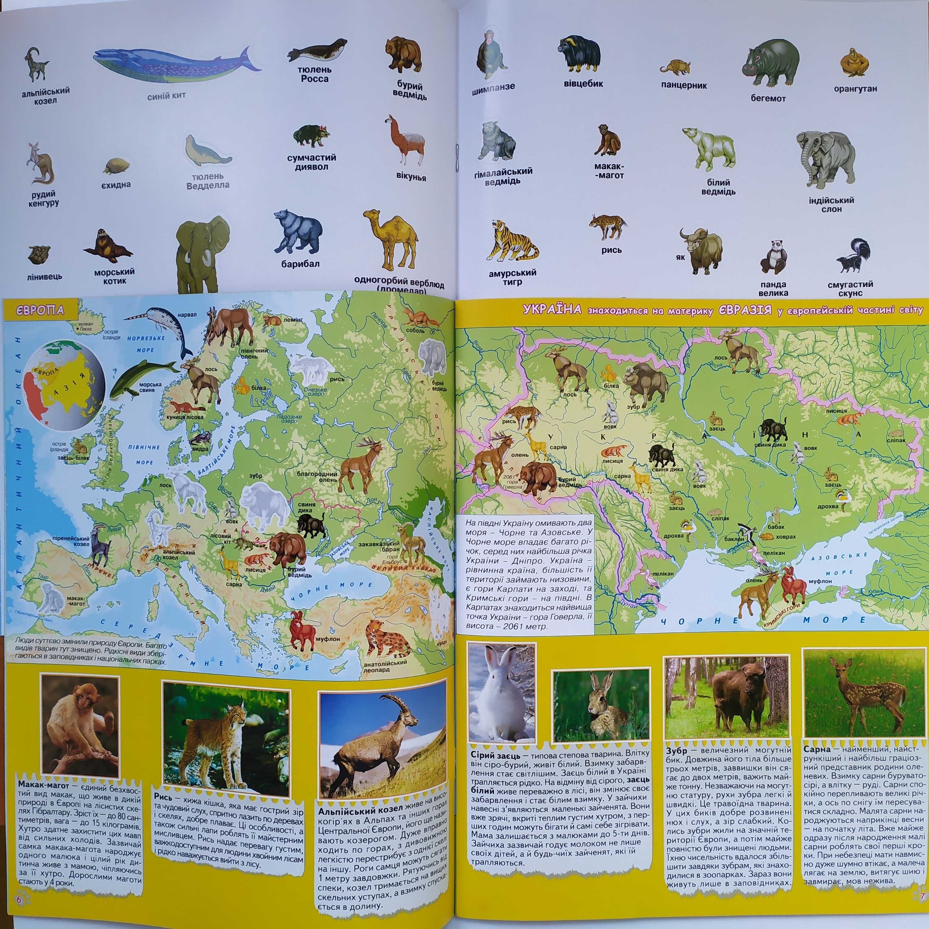 Дитячі географічні атласи з наліпками Знижка