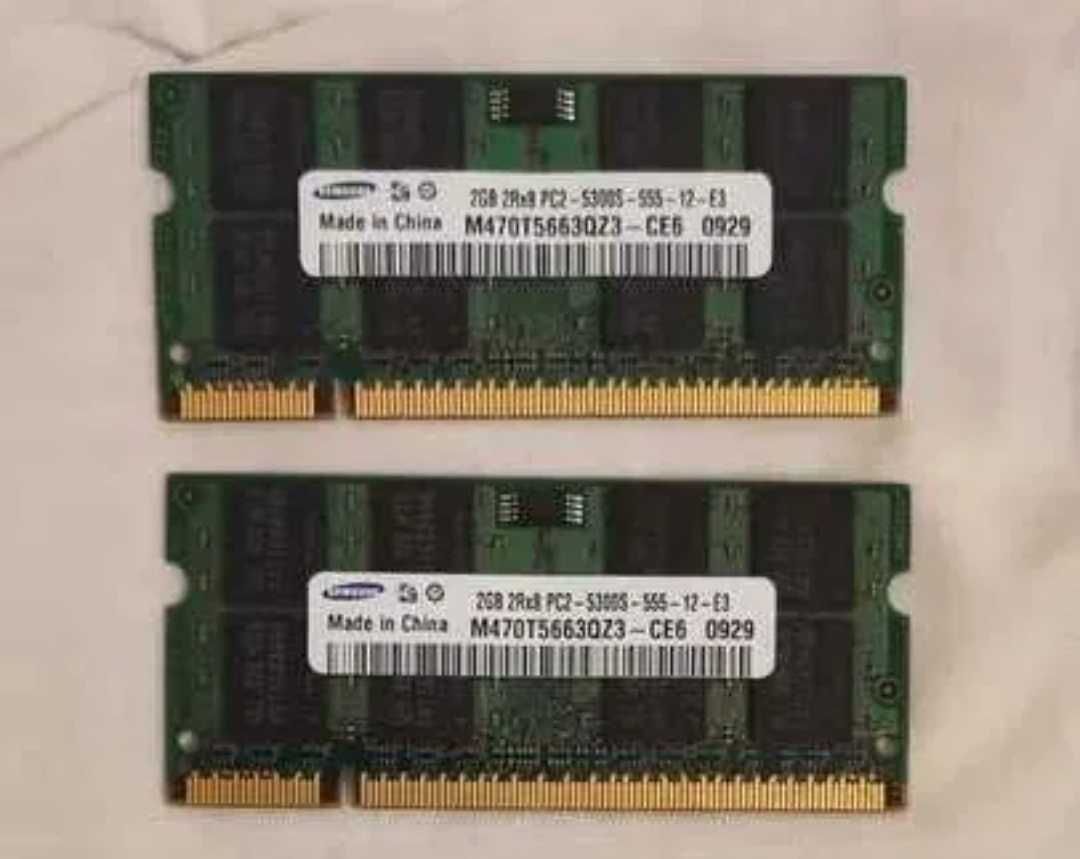 Memórias RAM 2x2gb 4gb DDR2