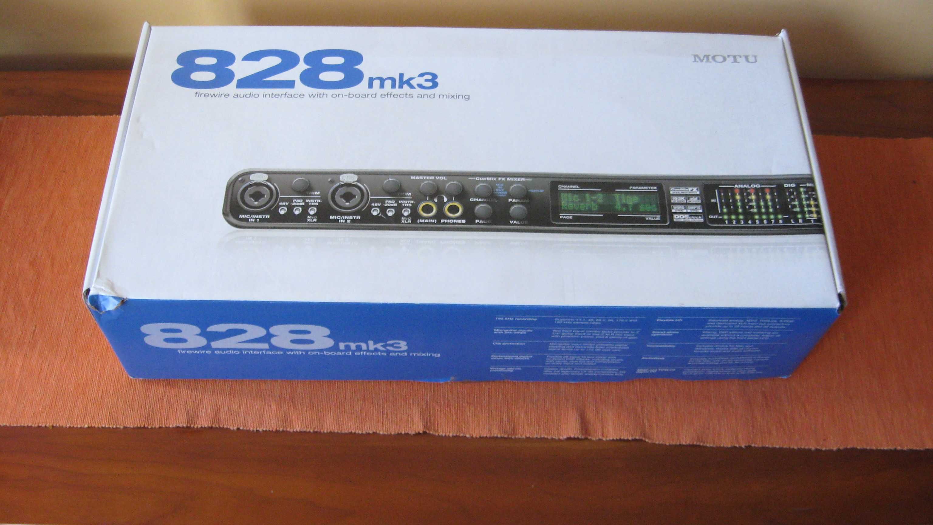 Audio Interface Firewire Audio Interface Motu 828 mk3