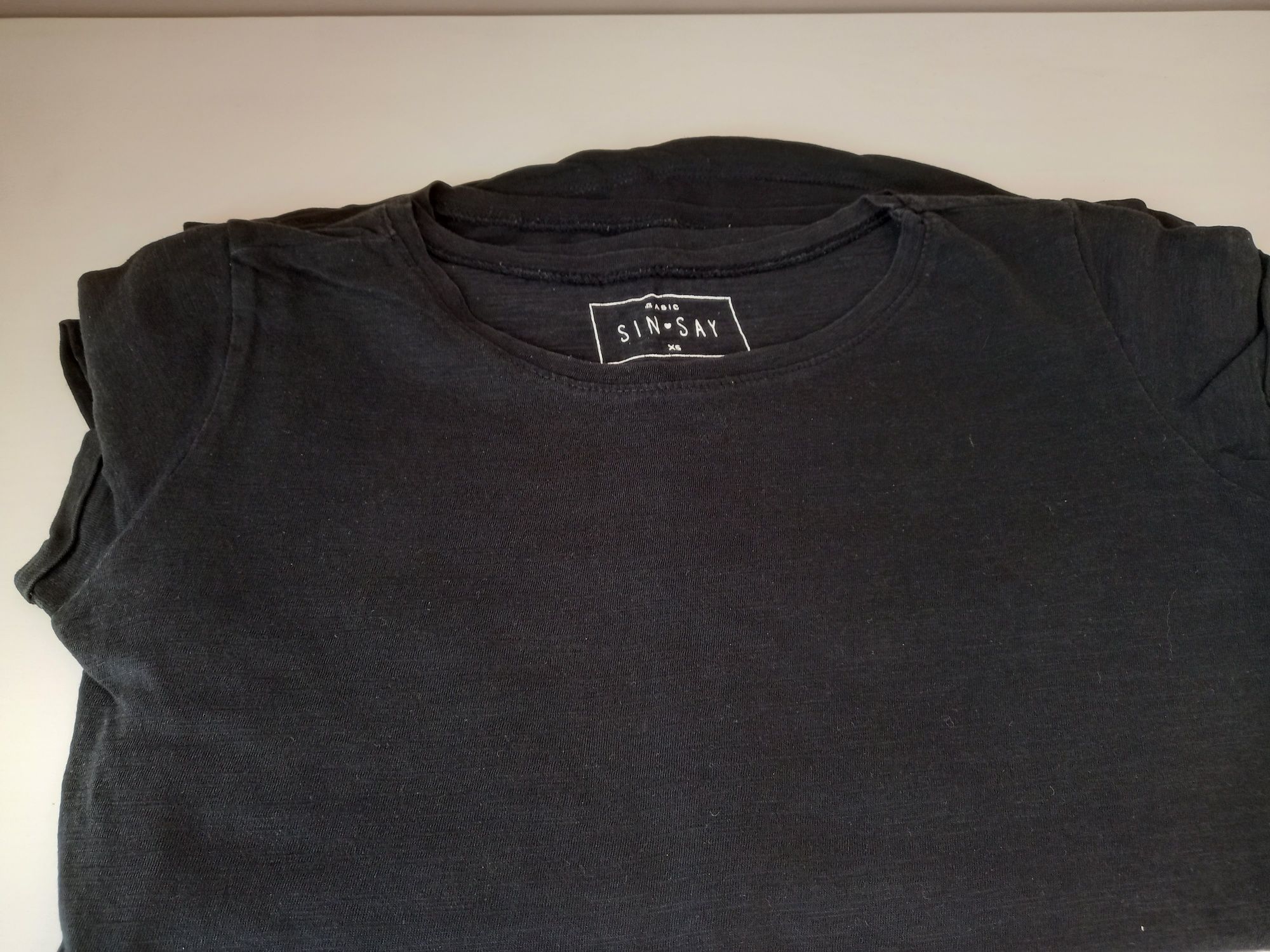 Koszulka bluzka T-shirt czarny 3 sztuki XS