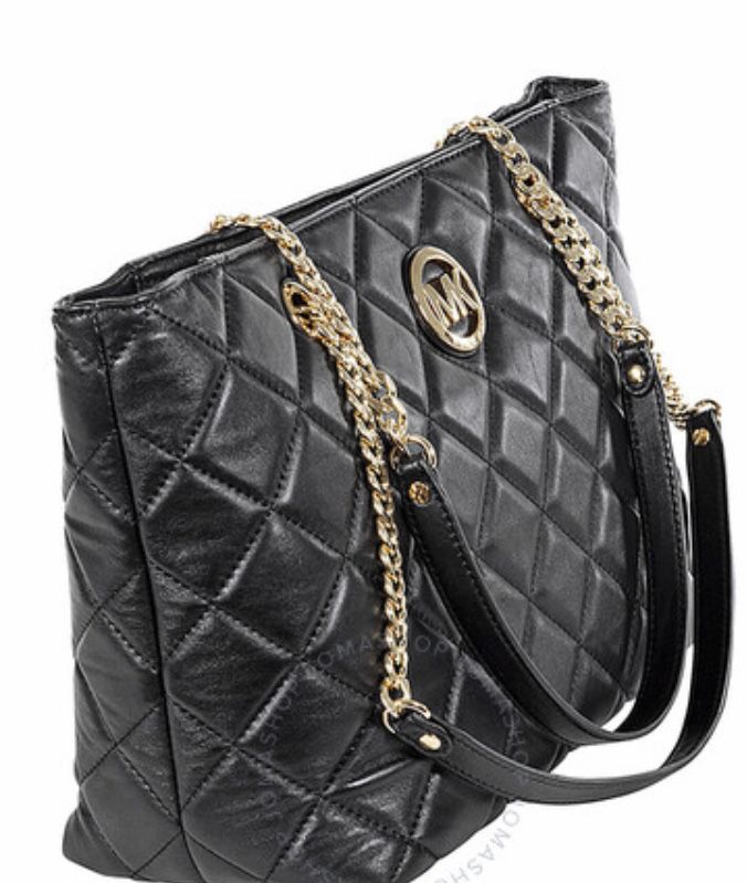 Michael Kors Fulton Large Quilted Tote czarna skóra