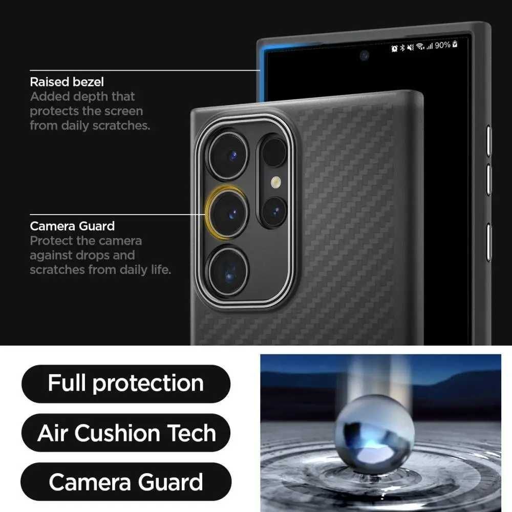 Чехол Spigen Enzo Aramid MagFit   Samsung Galaxy S24 Ultra Matte Black