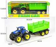Traktor rolniczy z przyczepą. Maksik. Nowy Produkt